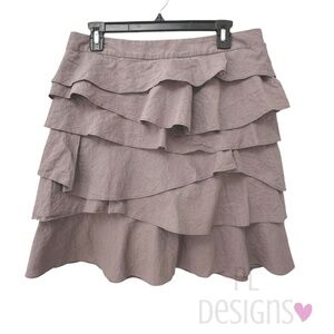 Mossimo Linen Blend Ruffle Tier Mini Skirt Size 8
